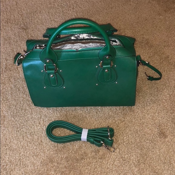 GREEN TOP HANDLE PURSE - Picture 4 of 8